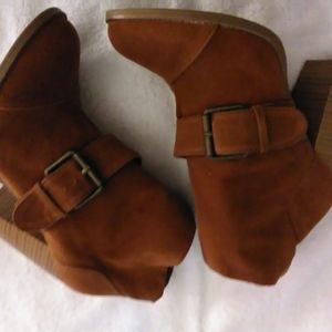 Charlotte Russe Brown Suede Booties Size 7